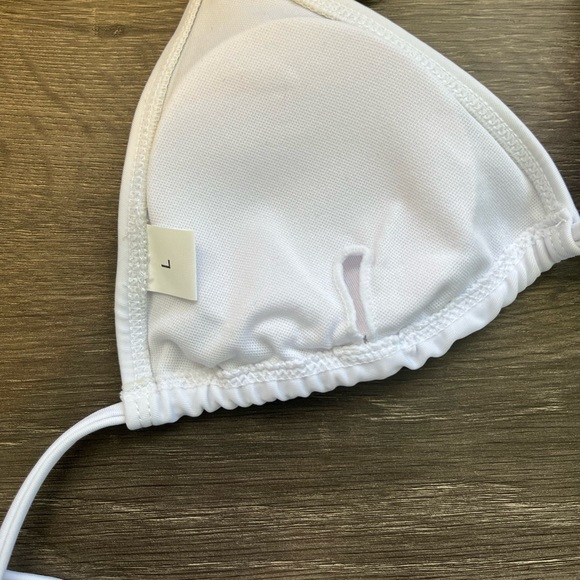 NWOT Women’s 2 Piece Swimsuit With Sheer Cover-up, White, Size Large - Picture 7 of 8